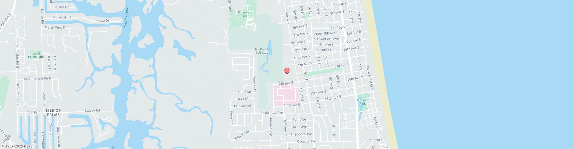Location Map: 1361 13th Ave South Jacksonville Beach, FL 32250
