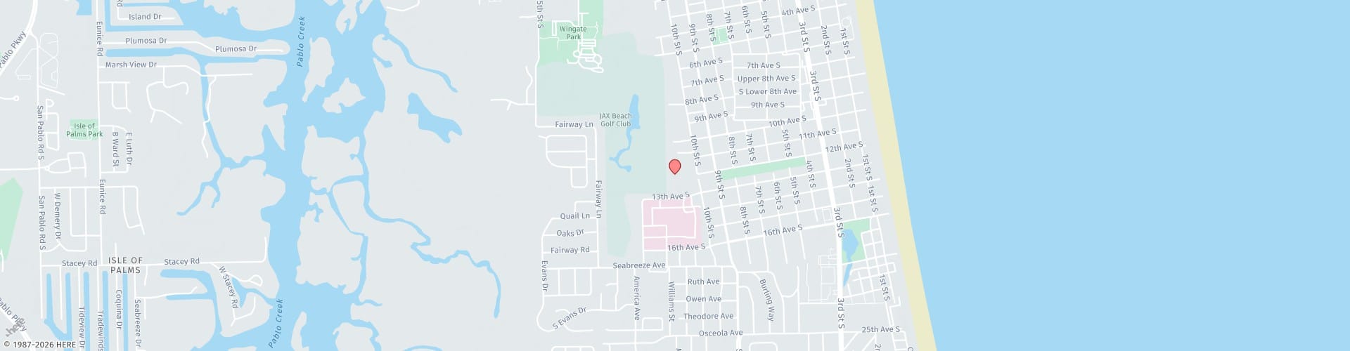 Location Map: 1361 13th Ave South Jacksonville Beach, FL 32250